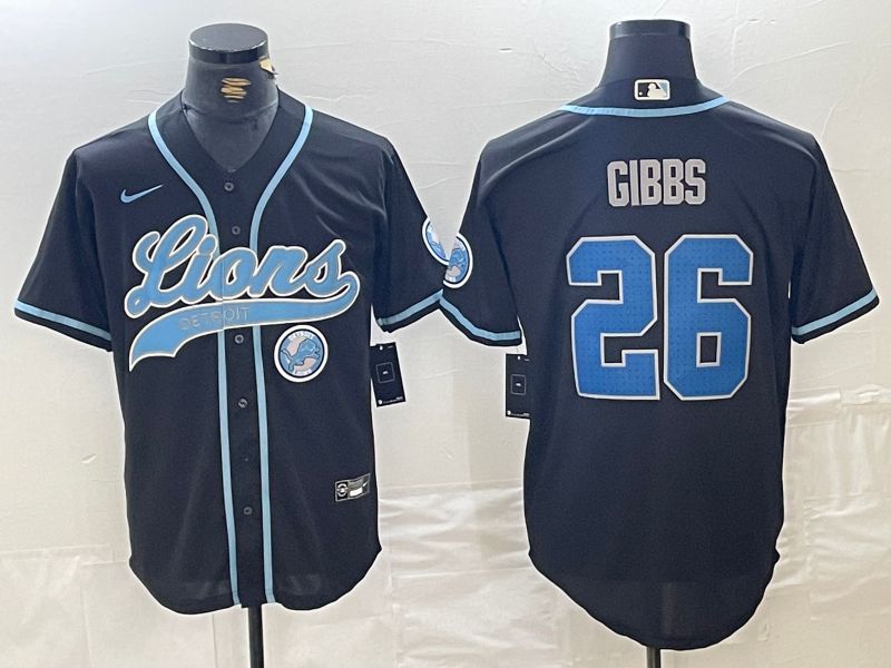 Men Detroit Lions #26 Gibbs Black Joint Name 2024 Nike Limited NFL Jersey style 5->detroit lions->NFL Jersey